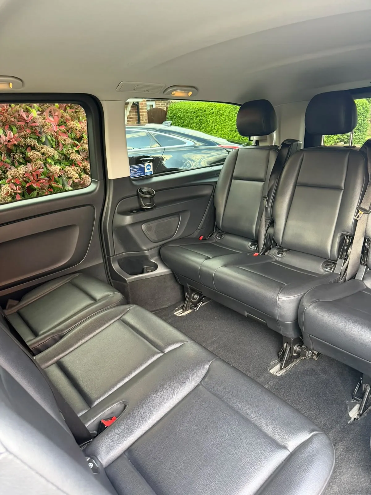 Rear seats facing each other in our Mercedes people carrier